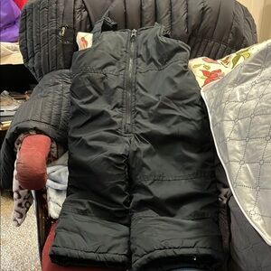 Black Puffy Snow Pants for Kids